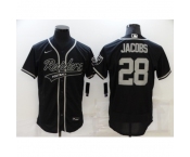 Men's Oakland Raiders #28 Josh Jacobs Black Nike Elite Jersey