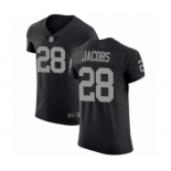 Men's Oakland Raiders #28 Josh Jacobs Black Team Color Vapor Untouchable Elite Player Football Jersey