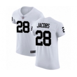 Men's Oakland Raiders #28 Josh Jacobs White Vapor Untouchable Elite Player Football Jersey