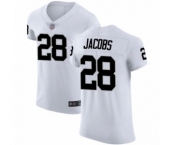 Men's Oakland Raiders #28 Josh Jacobs White Vapor Untouchable Elite Player Football Jersey