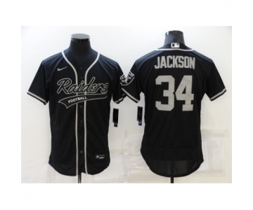 Men's Oakland Raiders #34 Bo Jackson Black Nike Elite Jersey