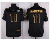 Nike Oakland Raiders #11 Sebastian Janikowski Black Pro Line Gold Collection Jersey[Elite]