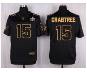 Nike Oakland Raiders #15 Michael Crabtree Black Pro Line Gold Collection Jersey[Elite]