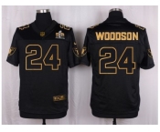 Nike Oakland Raiders #24 Charles Woodson Black Pro Line Gold Collection Jersey[Elite]