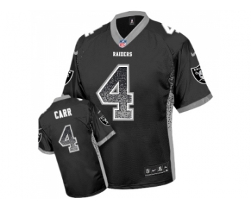 Nike Oakland Raiders #4 Derek Carr Black Men's Stitched NFL Elite Drift Fashion Jersey