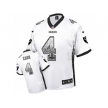 Nike Oakland Raiders #4 Derek Carr White Men's Stitched NFL Elite Drift Fashion Jersey