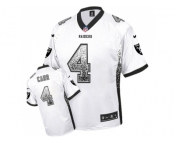 Nike Oakland Raiders #4 Derek Carr White Men's Stitched NFL Elite Drift Fashion Jersey