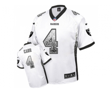 Nike Oakland Raiders #4 Derek Carr White Men's Stitched NFL Elite Drift Fashion Jersey