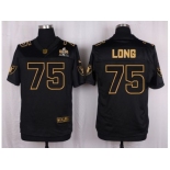 Nike Oakland Raiders #75 Howie Long Black Pro Line Gold Collection Jersey[Elite]