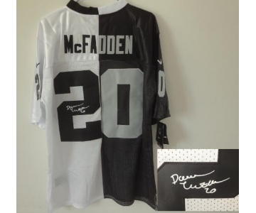 nike nfl jerseys oakland raiders #20 darren mcfadden white-black[Elite split signature]