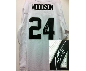 nike nfl jerseys oakland raiders #24 woodson white[Elite signature]