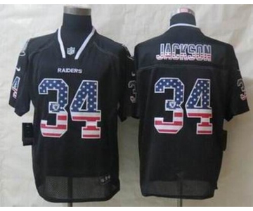 nike nfl jerseys oakland raiders #34 jackson black[Elite USA flag fashion]