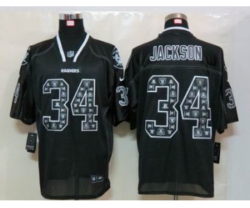 nike nfl jerseys oakland raiders #34 jackson black[Elite united sideline]