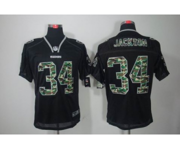 nike nfl jerseys oakland raiders #34 jackson black[camo fashion Elite]