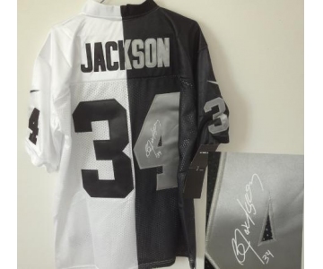 nike nfl jerseys oakland raiders #34 jackson white-black[Elite split signature]