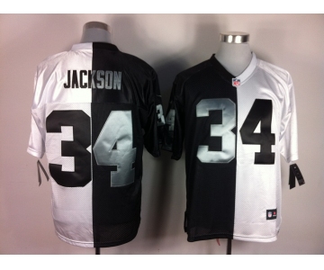 nike nfl jerseys oakland raiders #34 jackson white-black[Elite split]