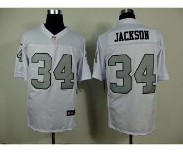 nike nfl jerseys oakland raiders #34 jackson white[Elite grey number]