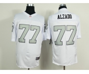 nike nfl jerseys oakland raiders #77 alzado white[Elite grey number]