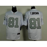 nike nfl jerseys oakland raiders #81 t.brown white[Elite grey number]