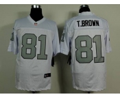 nike nfl jerseys oakland raiders #81 t.brown white[Elite grey number]