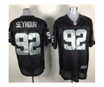 nike nfl jerseys oakland raiders #92 seymour black[elite]