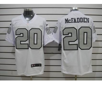 nike nfl oakland raiders #20 darren mcfadden white[Elite grey number]