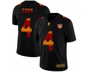 Las Vegas Raiders #4 Derek Carr Men's Black Nike Red Orange Stripe Vapor Limited NFL Jersey