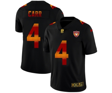 Las Vegas Raiders #4 Derek Carr Men's Black Nike Red Orange Stripe Vapor Limited NFL Jersey