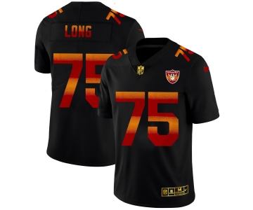 Las Vegas Raiders #75 Howie Long Men's Black Nike Red Orange Stripe Vapor Limited NFL Jersey