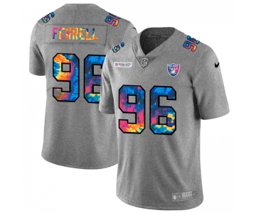 Las Vegas Raiders #96 Clelin Ferrell Men's Nike Multi-Color 2020 NFL Crucial Catch NFL Jersey Greyheather