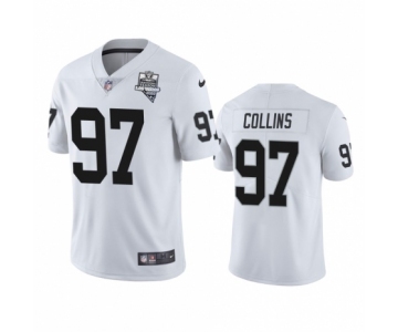 Las Vegas Raiders  #97 Maliek Collins White 2020 Inaugural Season Vapor Limited Jersey