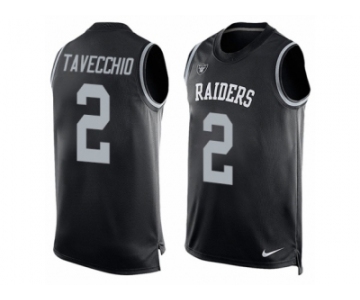 Men Nike Oakland Raiders #2 Giorgio Tavecchio Limited Black Player Name & Number Tank Top NFL Jersey