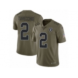 Men Nike Oakland Raiders #2 Giorgio Tavecchio Limited Olive 2017 Salute to Service NFL Jersey