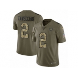 Men Nike Oakland Raiders #2 Giorgio Tavecchio Limited Olive Camo 2017 Salute to Service NFL Jersey