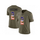 Men Nike Oakland Raiders #2 Giorgio Tavecchio Limited Olive USA Flag 2017 Salute to Service NFL Jersey