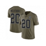 Men Nike Oakland Raiders #20 Obi Melifonwu Limited Olive 2017 Salute to Service NFL Jersey