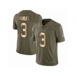 Men Nike Oakland Raiders #3 E. J. Manuel Limited Olive Gold 2017 Salute to Service NFL Jersey