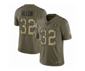 Men Nike Oakland Raiders #32 Marcus Allen Limited Olive Camo 2017 Salute to Service NFL Jersey