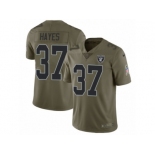 Men Nike Oakland Raiders #37 Lester Hayes Limited Olive 2017 Salute to Service NFL Jersey