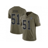 Men Nike Oakland Raiders #51 Bruce Irvin Limited Olive 2017 Salute to Service NFL Jersey