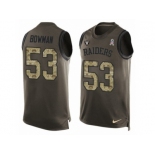 Men Nike Oakland Raiders #53 NaVorro Bowman Limited Green Salute to Service Tank Top NFL Jersey