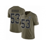 Men Nike Oakland Raiders #53 NaVorro Bowman Limited Olive 2017 Salute to Service NFL Jersey