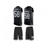 Men Nike Oakland Raiders #58 Tyrell Adams Limited Black Tank Top Suit NFL Jersey