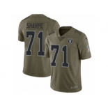 Men Nike Oakland Raiders #71 David Sharpe Limited Olive 2017 Salute to Service NFL Jersey