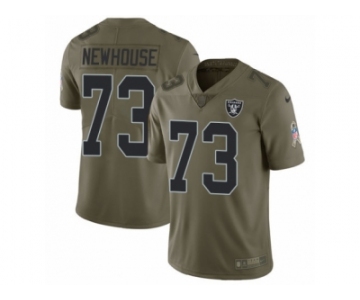 Men Nike Oakland Raiders #73 Marshall Newhouse Limited Olive 2017 Salute to Service NFL Jersey