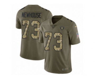 Men Nike Oakland Raiders #73 Marshall Newhouse Limited Olive Camo 2017 Salute to Service NFL Jersey