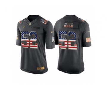 Men Oakland Raiders #52 Khalil Mack Anthracite Salute to Service USA Flag Fashion Jersey