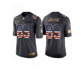 Men Oakland Raiders #89 Amari Cooper Anthracite Salute to Service USA Flag Fashion Jersey