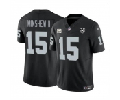 Men's Las Vegas Raiders #15 Gardner Minshew II Black 2024 F.U.S.E 65th Anniversary Patch Vapor Stitched Football Jersey