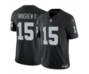 Men's Las Vegas Raiders #15 Gardner Minshew II Black 2024 F.U.S.E. Football Stitched Jersey